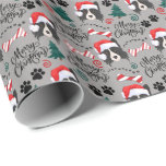 Border Collie Christmas Wrapping Paper Geschenkpapier<br><div class="desc">Border Collie Weihnachtswrapping Papier. Papierfarbe ist grau. Erhältlich in mehreren Farben,  Größen und zwei Oberflächen. www.hotpocketgraphics.com</div>