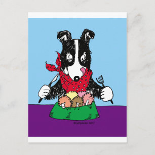 Border Collie Dinner Postkarte