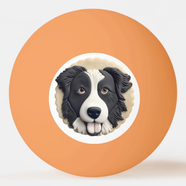 Border Collie Dog 3D Inspiriert Tischtennisball (Vorderseite)