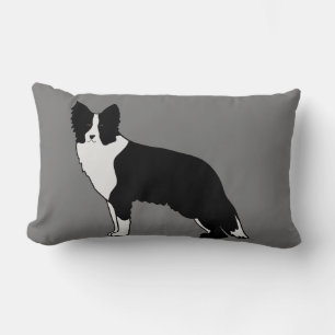 Border Collie Dog Abstrakt Illustration Grau Lendenkissen