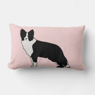 Border Collie Dog Abstrakt Illustration Pink Lendenkissen