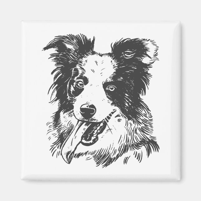 Border Collie Dog - Aussie Lover Magnet (Vorne)