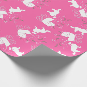 Border Collie Dog Baby Dusche Puppy Pink Girl Geschenkpapier