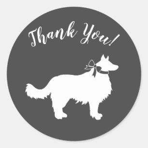Border Collie Dog Baby Dusche Welpe Grau Runder Aufkleber