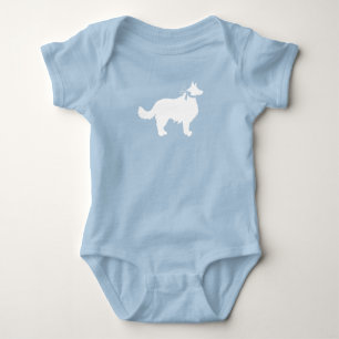 Border Collie Dog Baby Shower Welpe Blue Boy Strampler