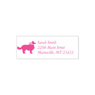 Border Collie Dog Babydusche Puppy Pink Girl Permastempel