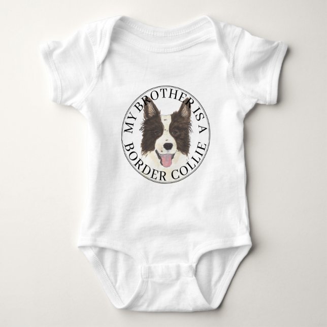 Border Collie Dog Big Brother Baby Strampler (Vorderseite)