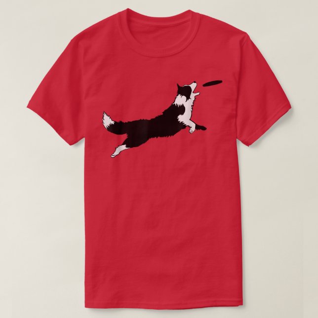 Border Collie  Dog Fetch Frisbee Dog Lover Gift  T-Shirt (Design vorne)