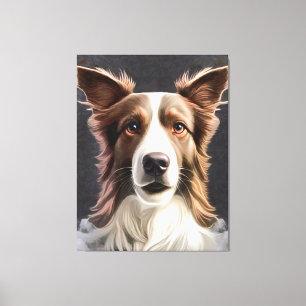 Border Collie Dog Frische Pasta machen Portrait Leinwanddruck