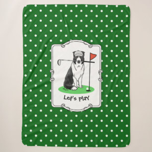 Border Collie Dog Golf spielen (schwarz & weiß) Sp Sherpadecke