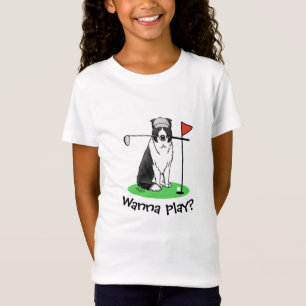 Border Collie Dog Golf spielen (schwarz & weiß) Sp T-Shirt