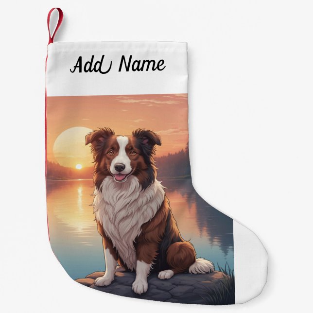 Border Collie Dog Kleiner Weihnachtsstrumpf (Vorderseite)
