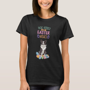 Border Collie Dog küsst Osterwünschungen T-Shirt