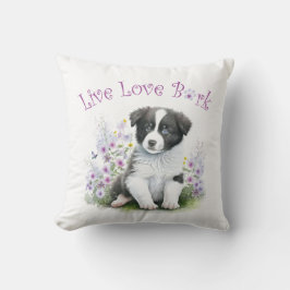 Border Collie Dog Mama Floral Kissen