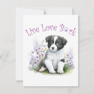 Border Collie Dog Mama Floral Mitteilungskarte