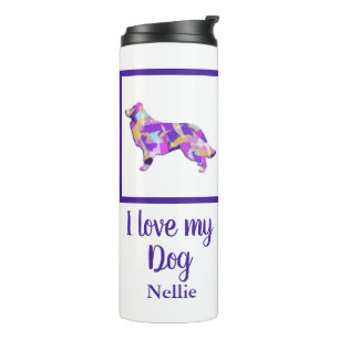 Border Collie Dog Niedliche Silhouette PPY&B Thermosbecher