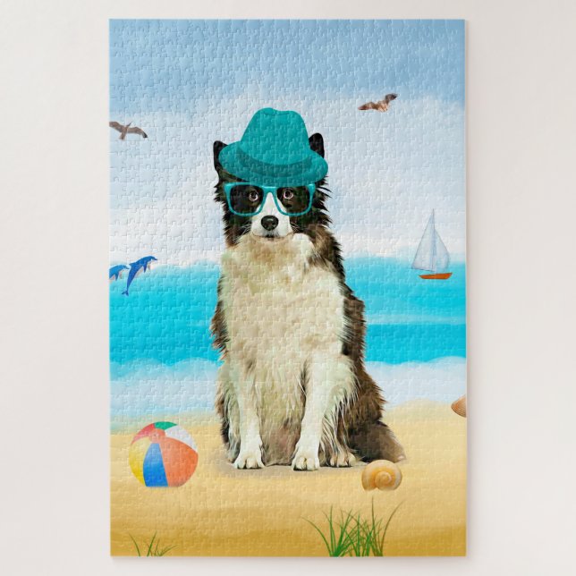 Border Collie Dog on Beach (Vertikal)