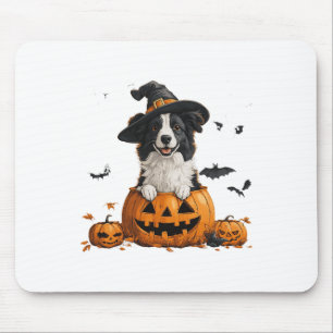 Border Collie Dog Pumpkin Halloween Erntedank Mousepad