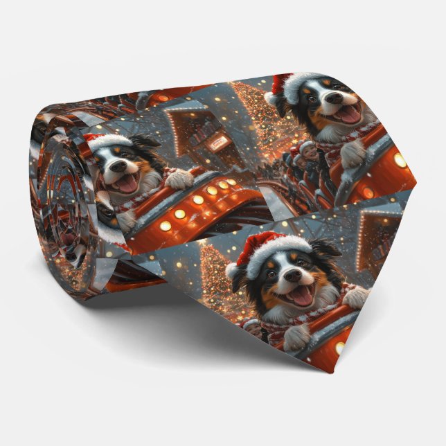 Border Collie Dog Roller Untersetzer Weihnachten Krawatte (Gerollt)