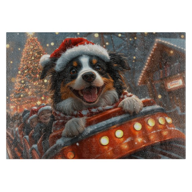 Border Collie Dog Roller Untersetzer Weihnachten Schneidebrett (Vorderseite)