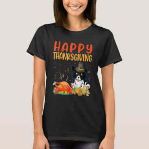 Border Collie Dog schauen Türkei Fleisch glücklich T-Shirt