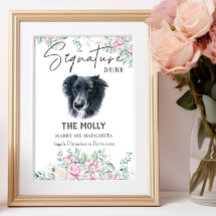 Border Collie Dog Signature Drink Sign