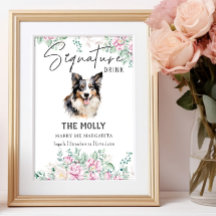 Border Collie Dog Signature Drink Sign