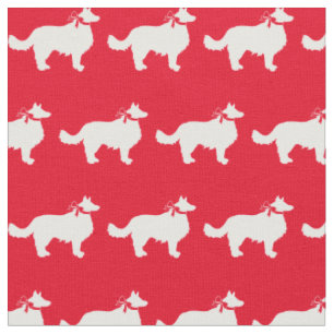 Border Collie Dog Silhouette Rot Stoff