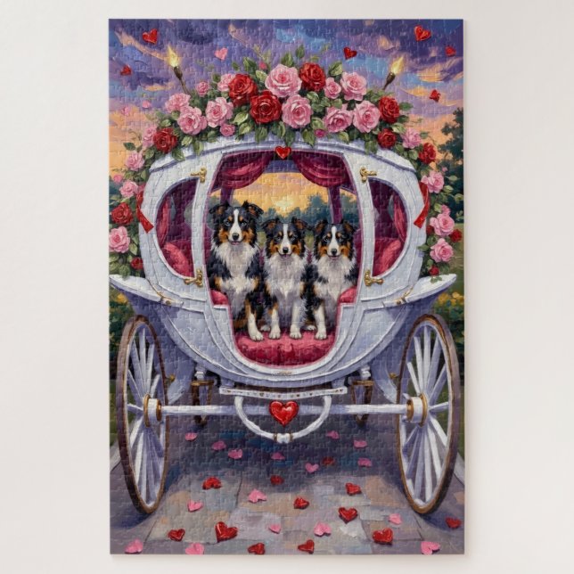 Border Collie Dog Valentine's Day (Vertikal)