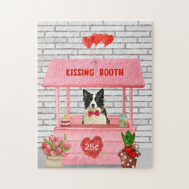Border Collie Dog Valentine's Day Kissing Booth (Vertikal)