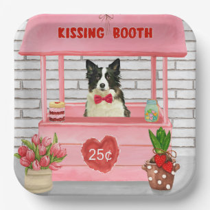 Border Collie Dog Valentine's Day Kissing Booth Pappteller