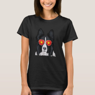Border Collie Dog Vietnam Sonnenbrille T-Shirt