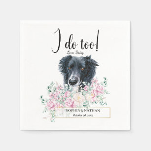 Border Collie Dog Wedding Cocktail Napkins Serviette