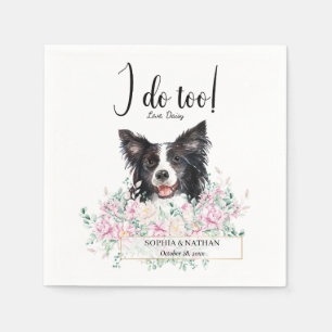 Border Collie Dog Wedding Cocktail Napkins Serviette