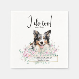 Border Collie Dog Wedding Cocktail Napkins Serviette