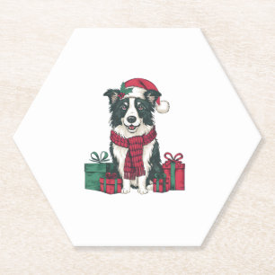 Border Collie Dog Weihnachten Party Weihnachten We Untersetzer
