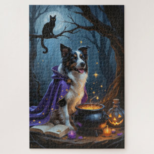 Border Collie Dog Whimsical Halloween Malerei