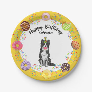 Border Collie Donuts Geburtstag Party Paper Plate Pappteller