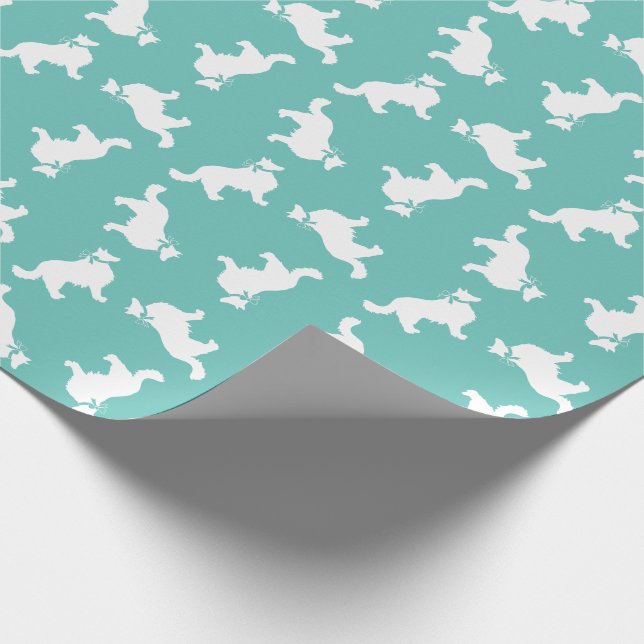 Border Collie Doppy Puppy Geschenkpapier (Ecke)