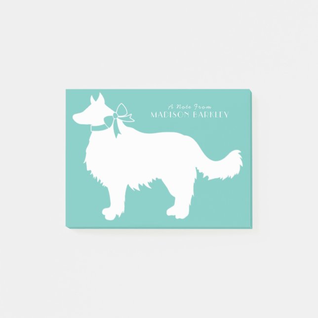 Border Collie Doppy Puppy Post-it Klebezettel (Vorderseite)