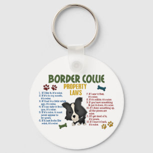 Border-Collie-Eigentums-Gesetze 4 Schlüsselanhänger