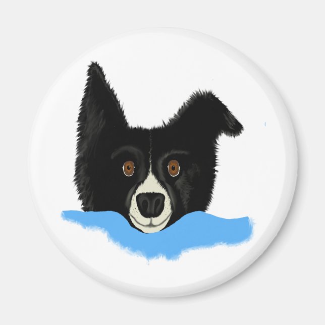 Border Collie Face Magnet (Vorne)