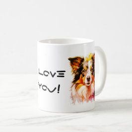 Border Collie Familienhund Text personalisieren Kaffeetasse