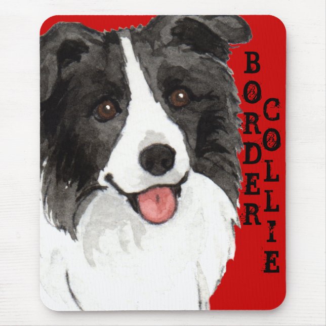 Border-Collie-Farbblock Mousepad (Vorne)
