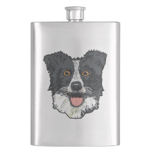 Border Collie Flachmann