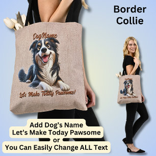 Border Collie - Fügen Sie dem Hund den Namen hinzu Tasche