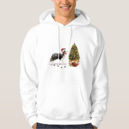 Border Collie Funny Christmas Dog mit Baum Hoodie