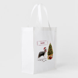 Border Collie Funny Christmas Dog mit Baum Wiederverwendbare Einkaufstasche