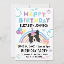 Border Collie Geburtstagseinladung