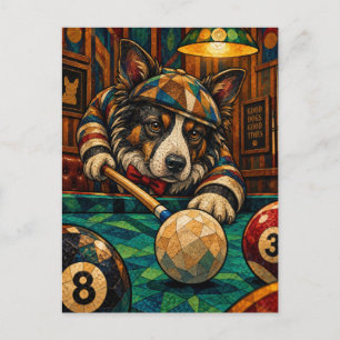 Border Collie, geometrisches Mosaik Postkarte